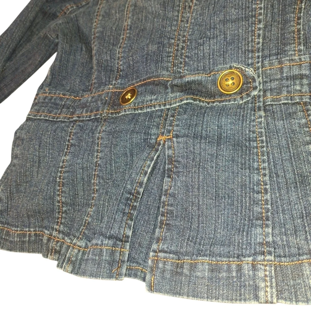 Boho Fairy Denim Jacket Petite Small Dark Wash.